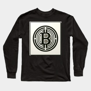 Monochromatic Essence: Bitcoin in Balance Long Sleeve T-Shirt